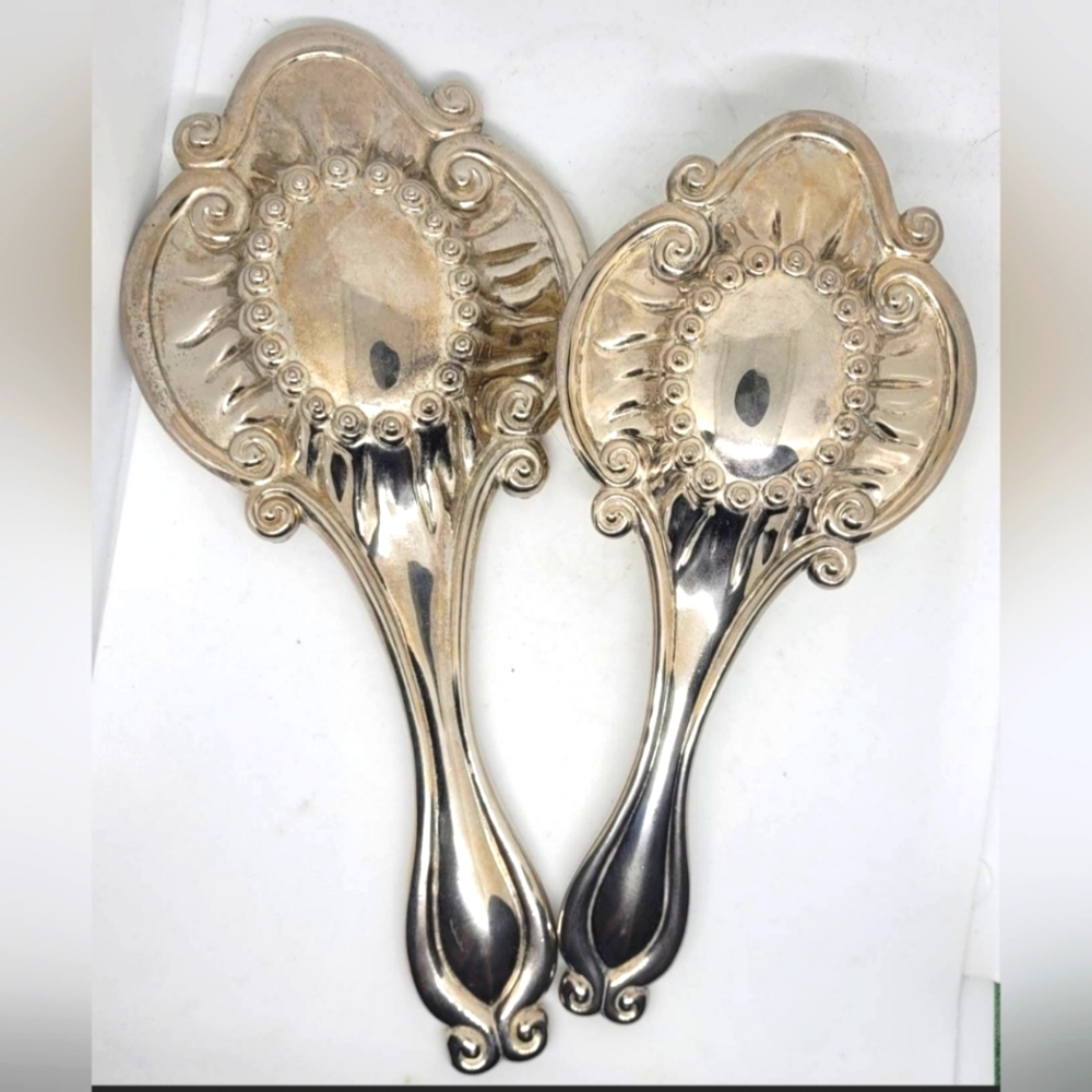 Antique hand mirror brush, international silver, Antiques, vanity mirror, mirror